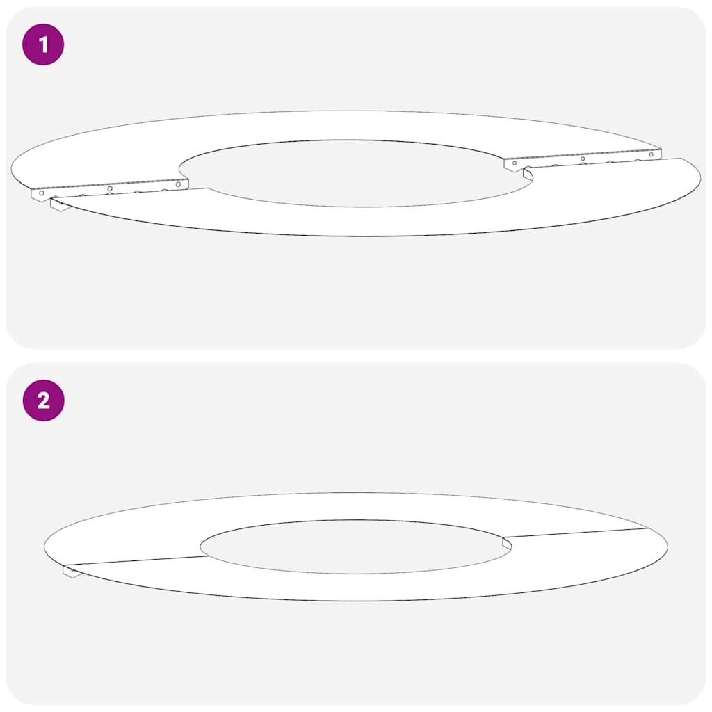 Flache Baumringe 5 pcs Anthrazit Ø30 / 60 cm Stahl